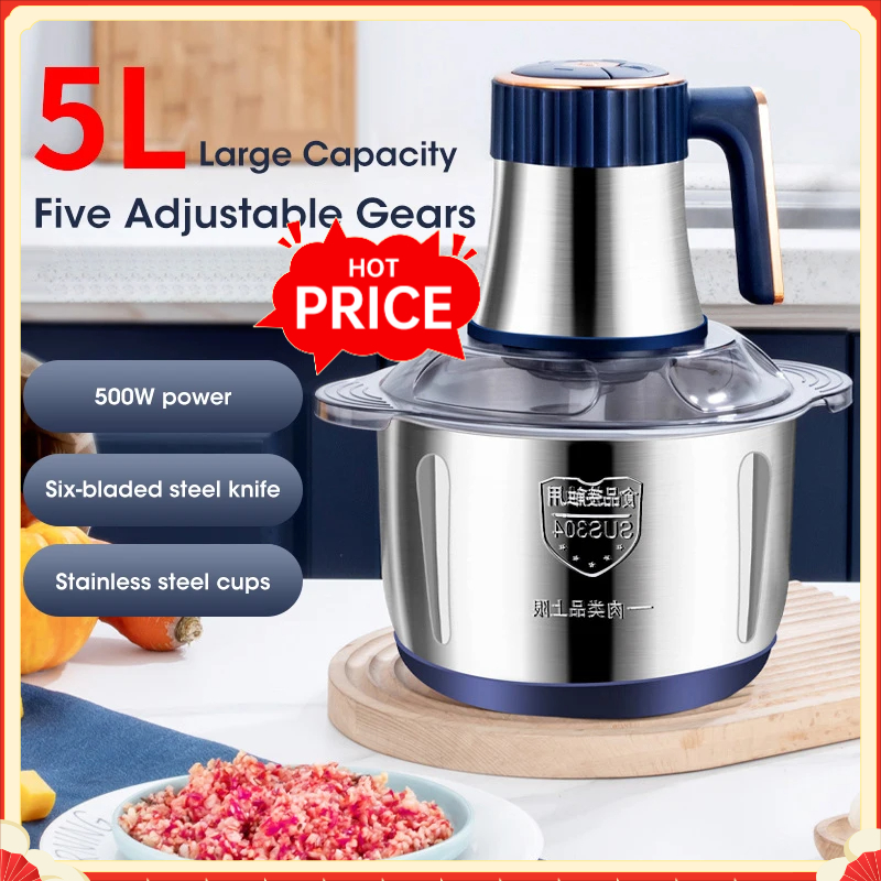 Kitchen Gadgets Vegetable Chopper - Hachoir à viande électrique 5L en