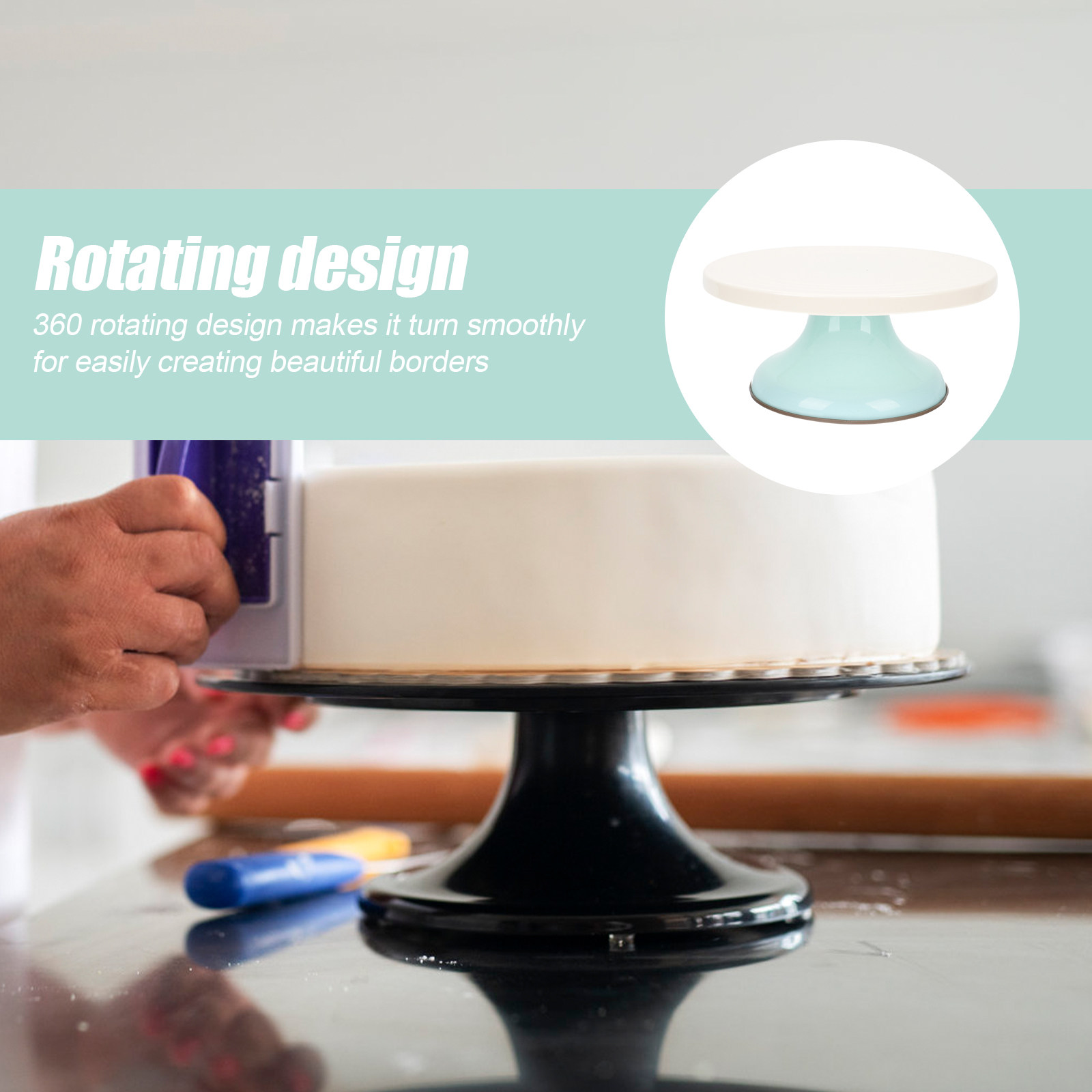 Cake Decorating Turntable - Plateau tournant pour gâteaux en plastique,