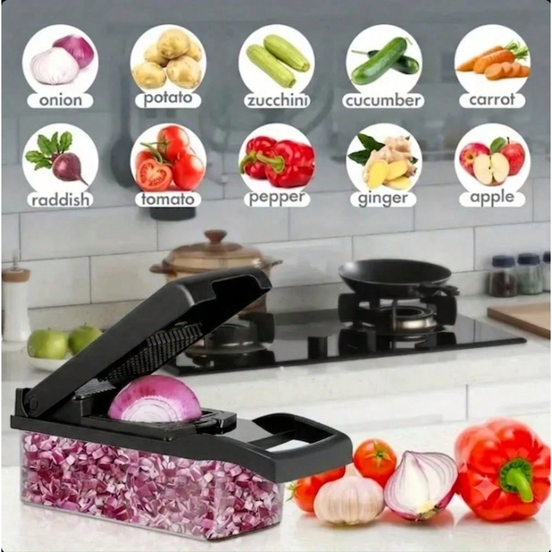 Coupe-légumes noir 16 en 1, ha - Kitchen Gadgets Vegetable Chopper avis et prix