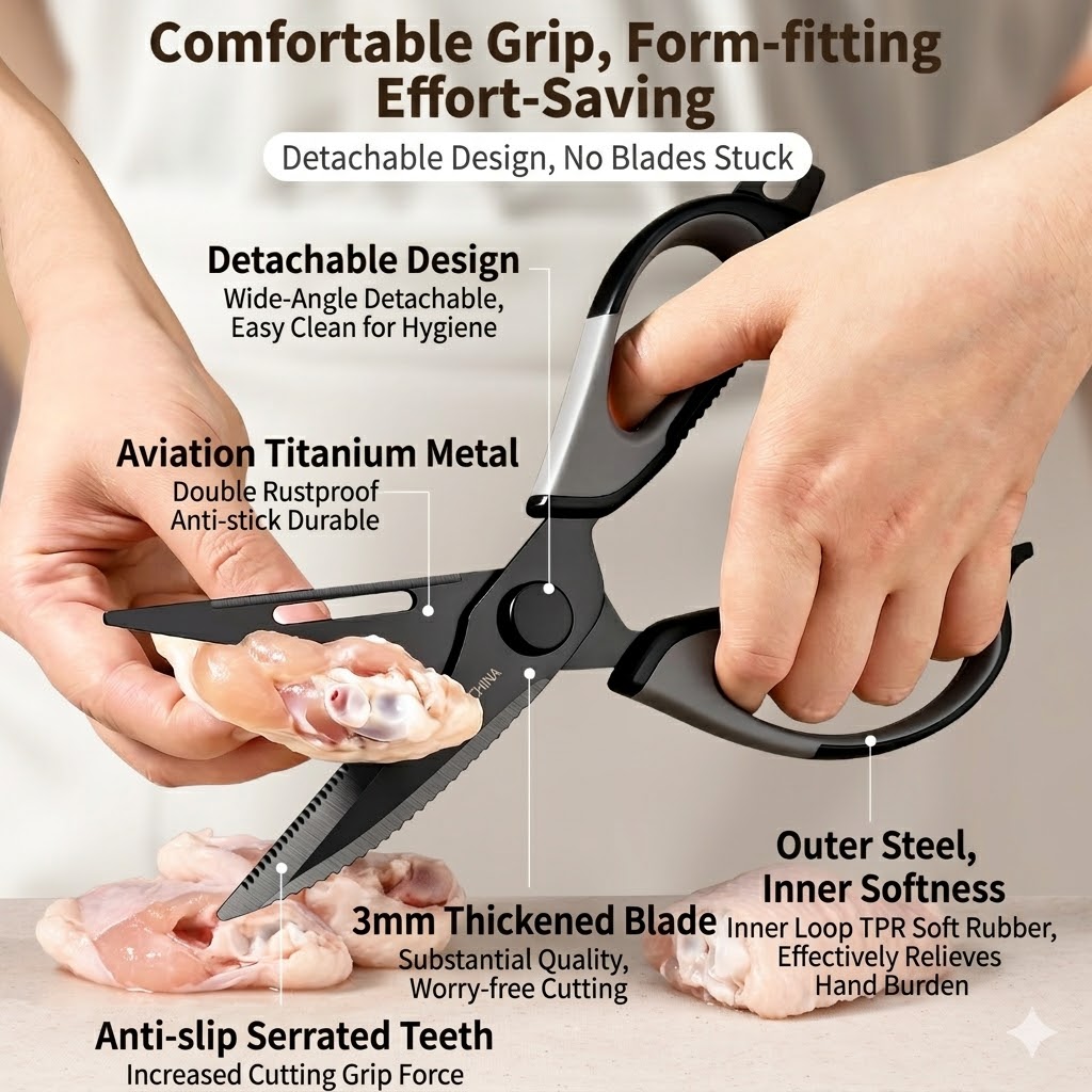 Ciseaux de cuisine en titane p - Kitchen Handy Gadgets avis et prix